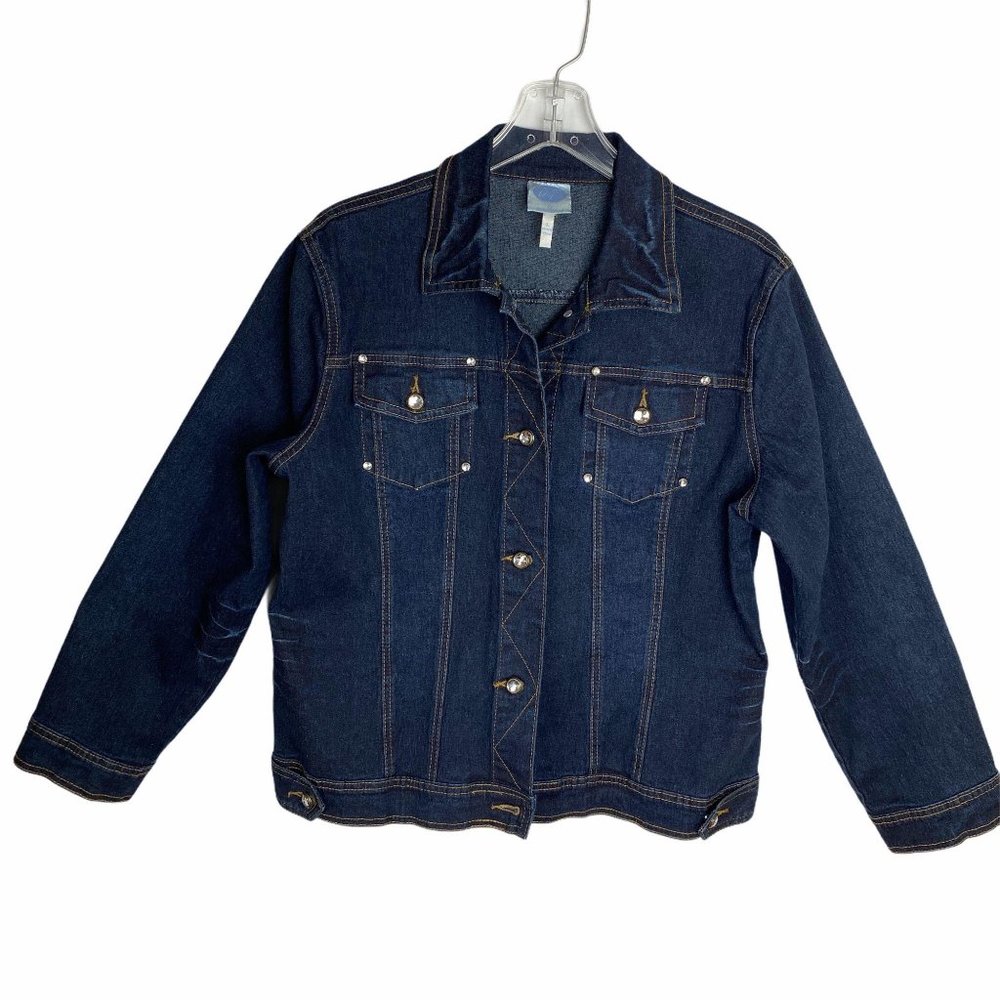 Diane Gilman Indigo Stretch Denium Jean Jacket w/o